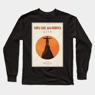 Rio De Janeiro Poster Design Long Sleeve T-Shirt